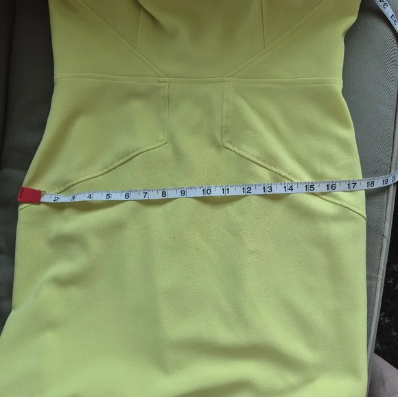 Julia Jordan Dress Yellow Green Gathered Neck Stretch Sleeveless Size 8 - Picture 11 of 12